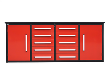 Load image into Gallery viewer, 10 DRAW, 2 CUPBOARD RED WORK BENCH! AVAILABLE NOW!