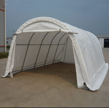 Load image into Gallery viewer, 6.1m LONGx 3.66m WIDE GREY STORAGE SHED/GARAGE/SHELTER- AVAILABLE NOW!