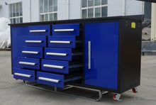 Load image into Gallery viewer, 10 DRAW, 2 CUPBOARD BLUE WORK BENCH!  AVAILABLE NOW!