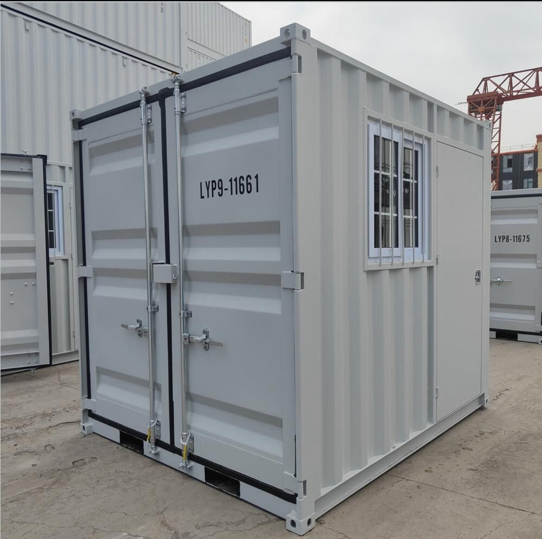 9FT A GRADE SHIPPING CONTAINER WITH SINGLE ENTRY DOOR & WINDOW