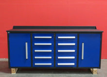 Load image into Gallery viewer, 10 DRAW, 2 CUPBOARD BLUE WORK BENCH!  AVAILABLE NOW!
